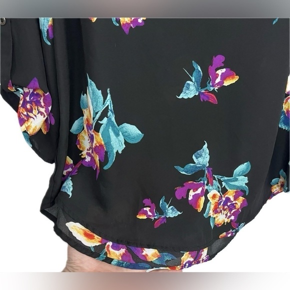 Black Floral Blouse by SweetRain - Picture 3 of 4